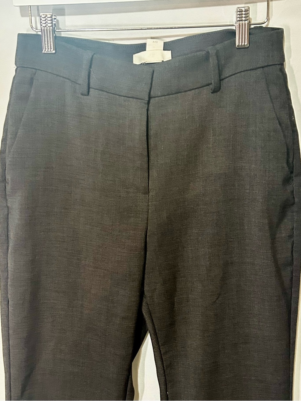 H&M Dark Charcoal Slim Fit Ankle-Length Cigarette Trousers Size 10 - Picture 3 of 6